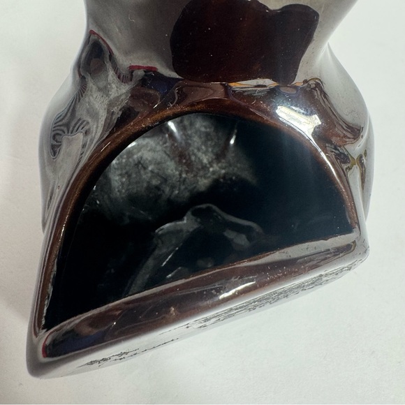 Lipper & Mann-Vintage 1970's DACHSHUND Dog Planter. Brown Drip Redware Pottery - Picture 9 of 11